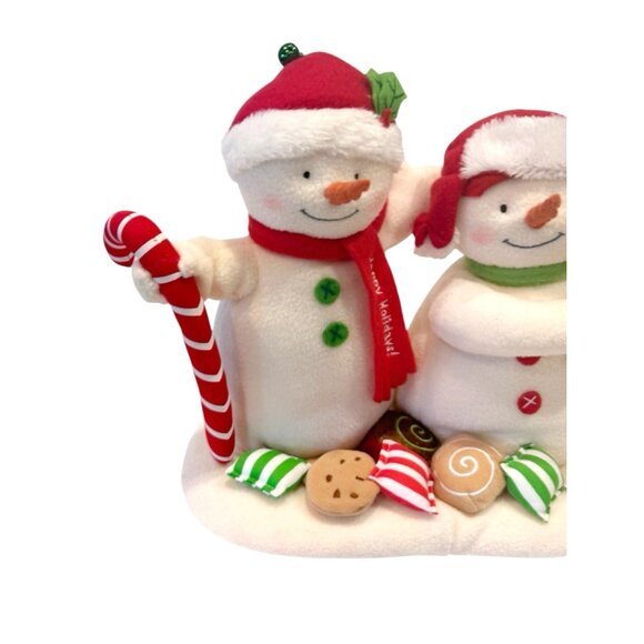 Hallmark Jingle Pals Seasons Treatings Singing Dancing Snowman Plush Duo 2008 - Picture 3 of 8